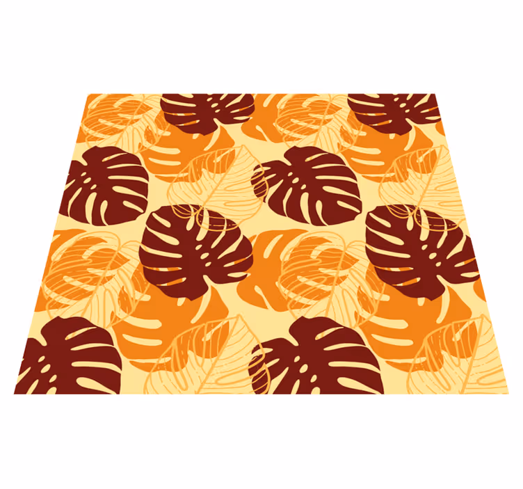 Tappeto vinile natura monstera rossa e gialla - TenStickers