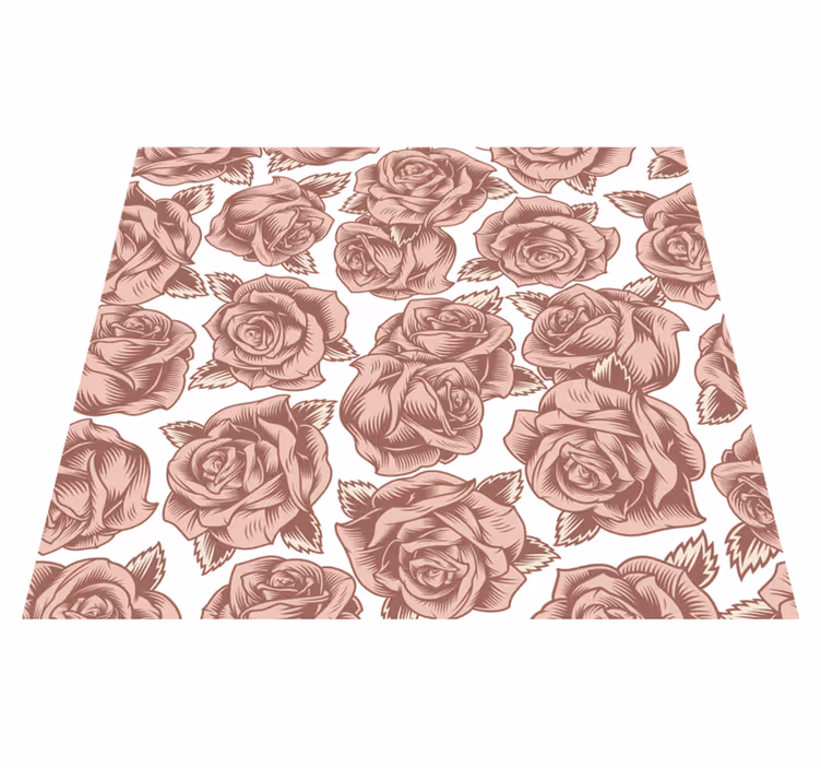 Tappeto vinile natura rose retrò - TenStickers
