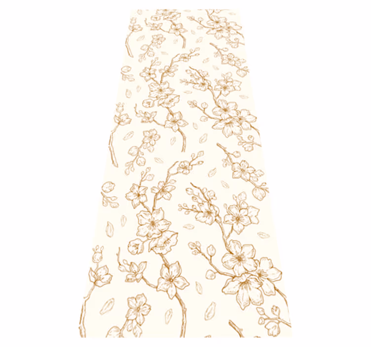Tappeto vinile natura fiore di ciliegio crema - TenStickers