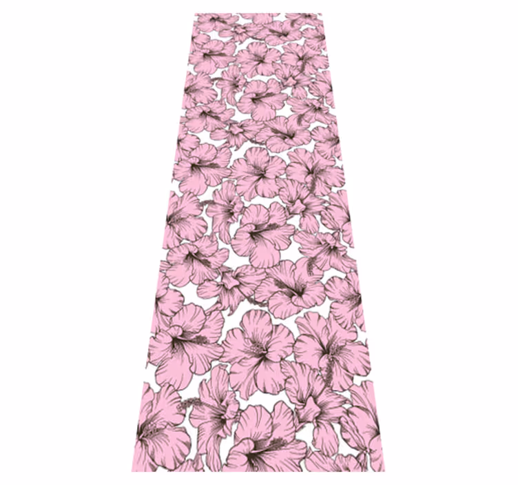 Tappeto vinile natura motivo hibiscus rosa - TenStickers