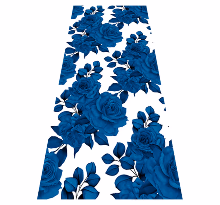 Tappeto vinile natura fiori blu "nuova nostalgia" - TenStickers