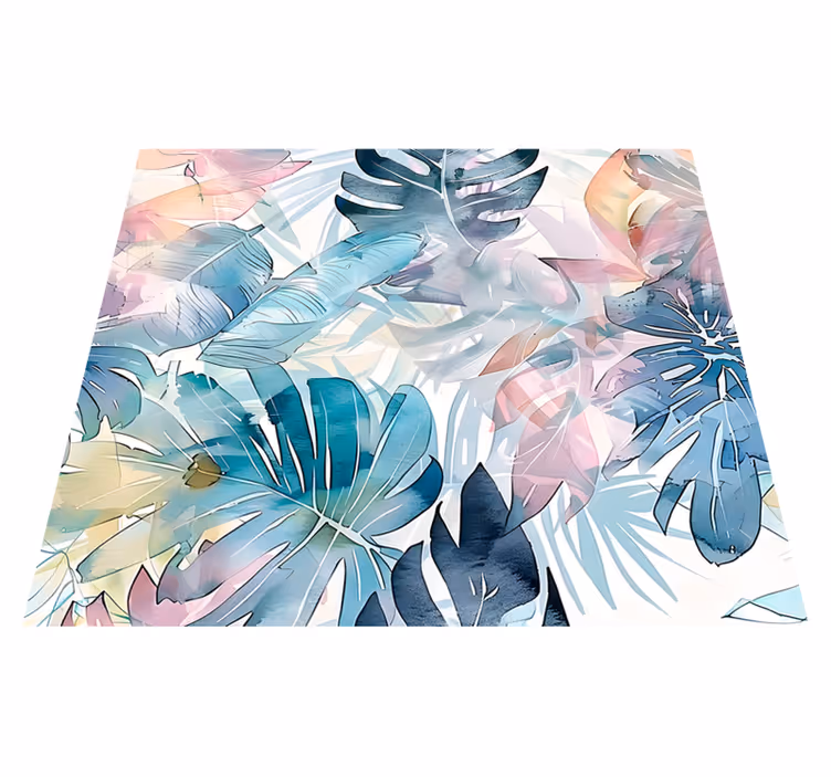 Tappeto vinile natura foglie grandi disegnate - TenStickers
