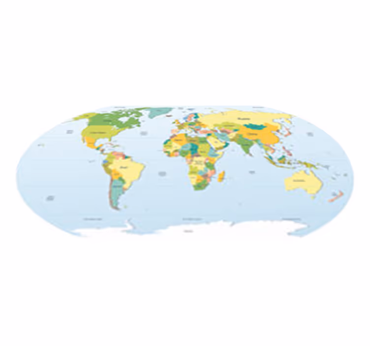 Tappeto vinile mappamondo decorativo politico - TenStickers