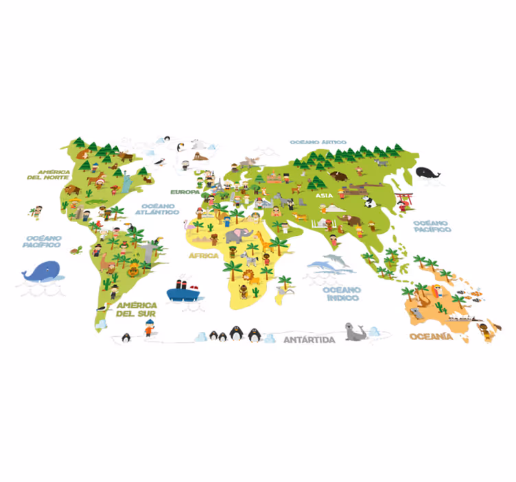 Tappeto vinile mappamondo mappamondo per bambini - TenStickers