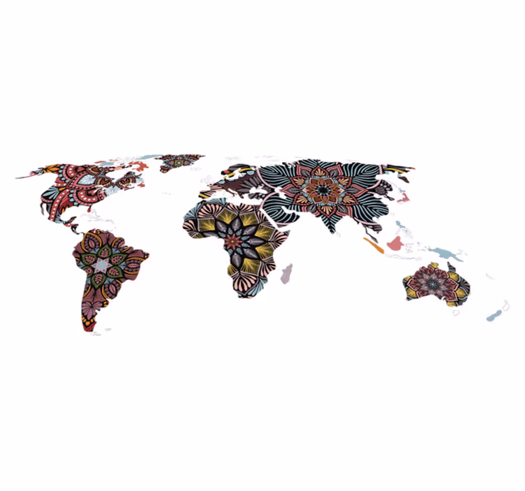 Tappeto vinile mappamondo mandala mappamondo - TenStickers