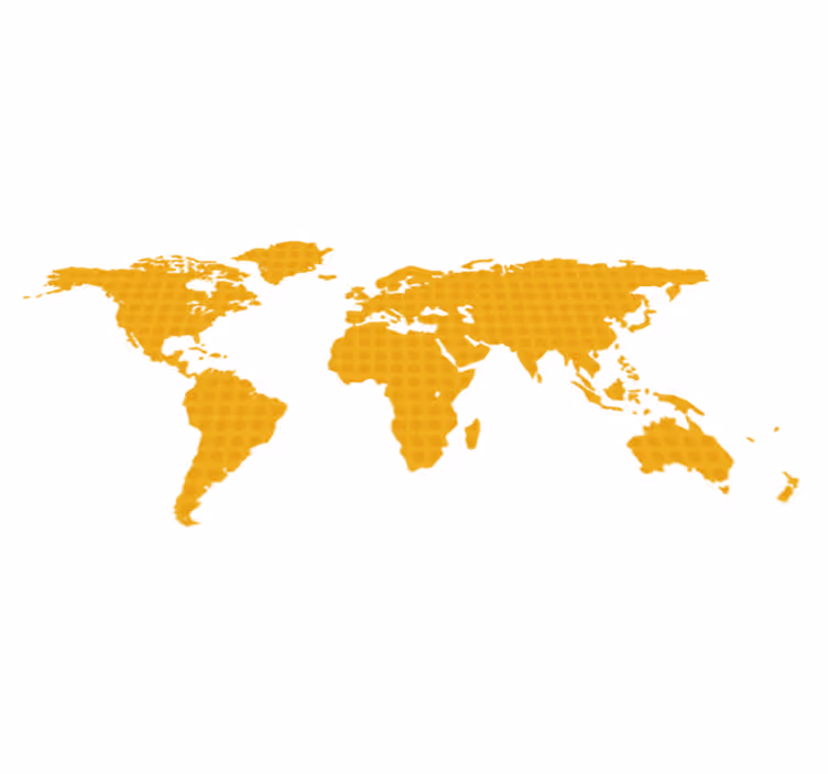 Tappeto vinile mappamondo giallo con topos - TenStickers