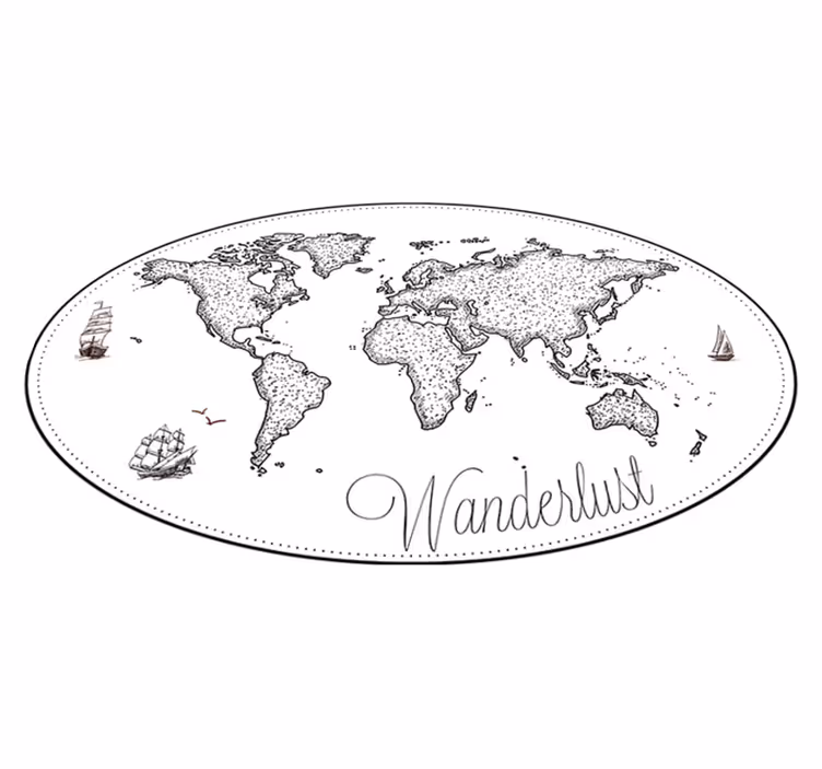 Tappeto vinile mappamondo mappa del mondo wanderlust - TenStickers