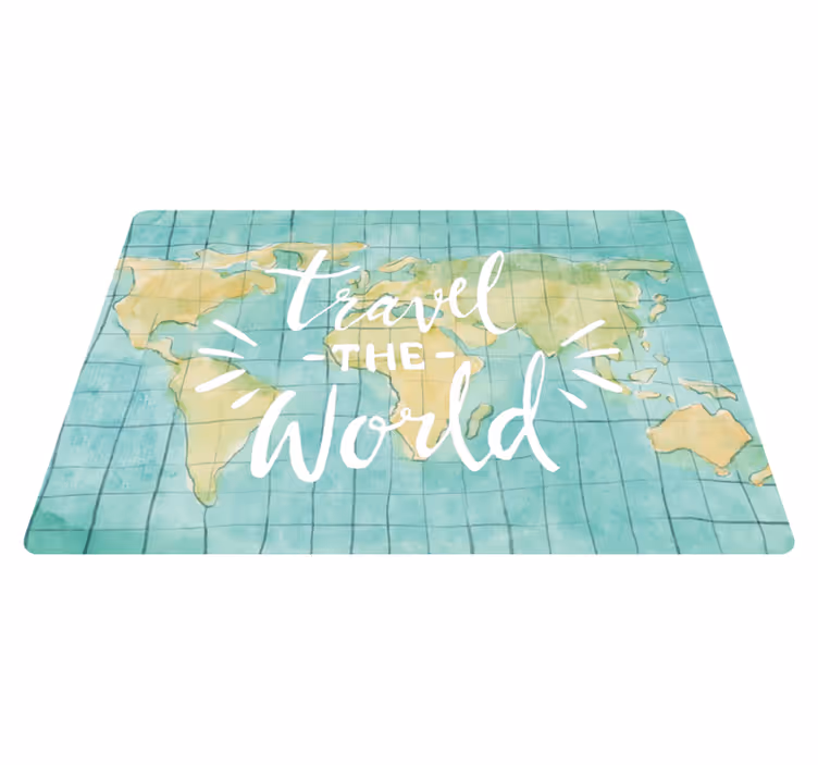 Tappeto vinile mappamondo mappa del mondo da viaggiare - TenStickers