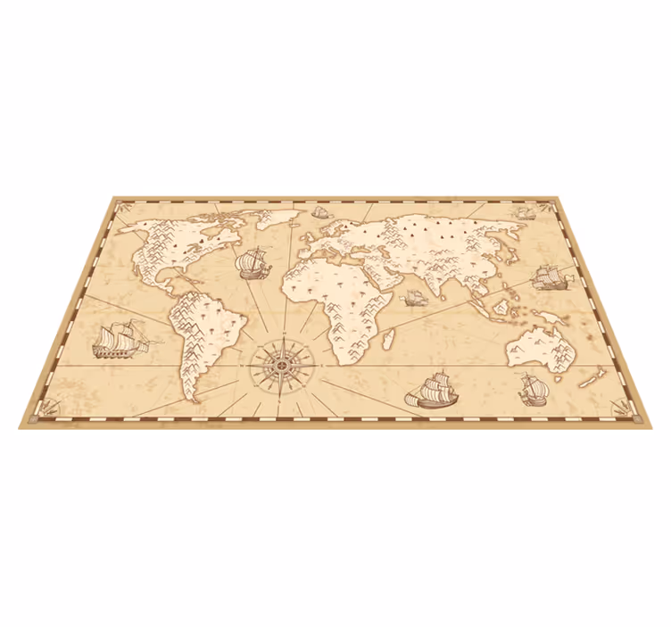 Tappeto vinile mappamondo mappamondo invecchiato - TenStickers