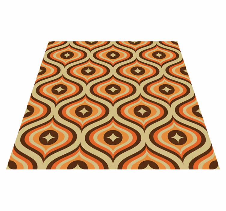 Tappeto vinile vintage arancio e marrone retro - TenStickers
