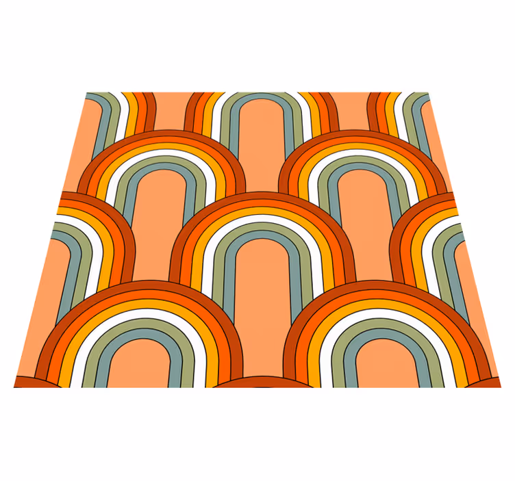 Tappeto vinile vintage motivo arcobaleno anni 70 - TenStickers
