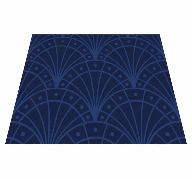 Tappeto vinile vintage blu navy art déco - TenStickers