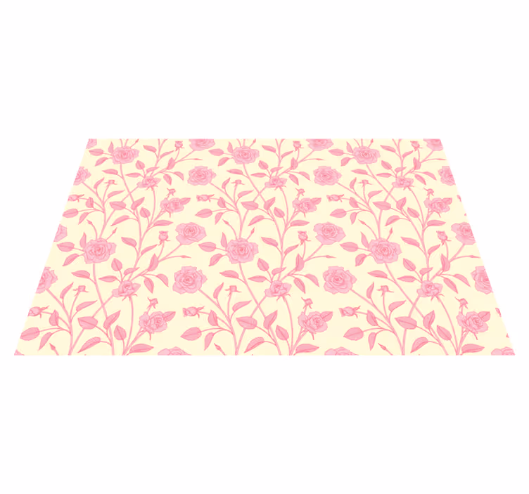 Tappeto vinile vintage rose piccole su sfondo rosa - TenStickers