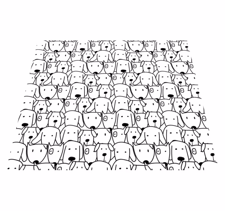 Tappeto vinile animali motivo cani carini - TenStickers