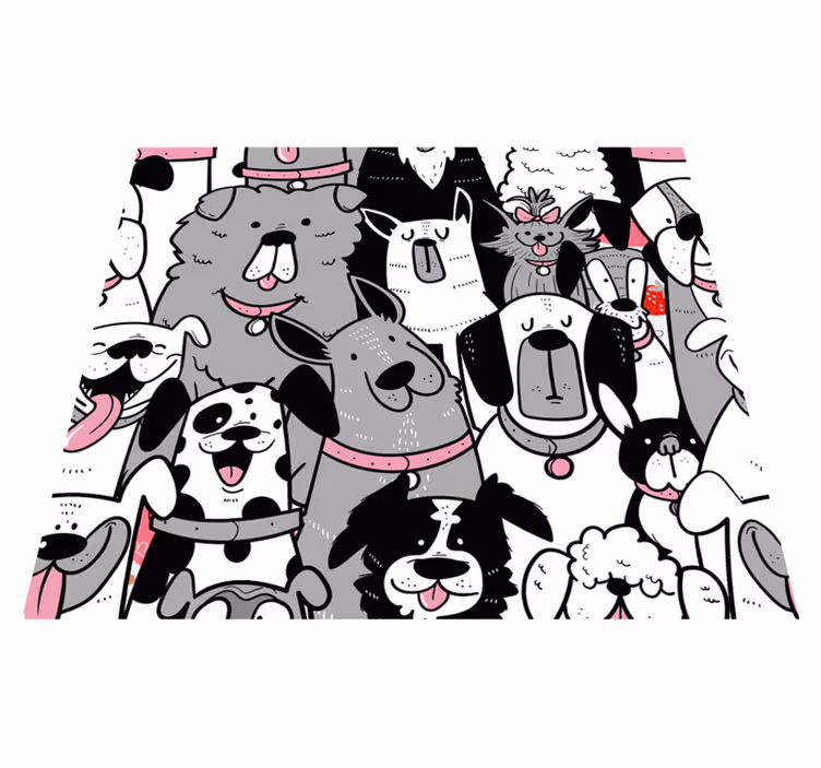 Tappeto vinile animali carta da parati con contorni di cane - TenStickers