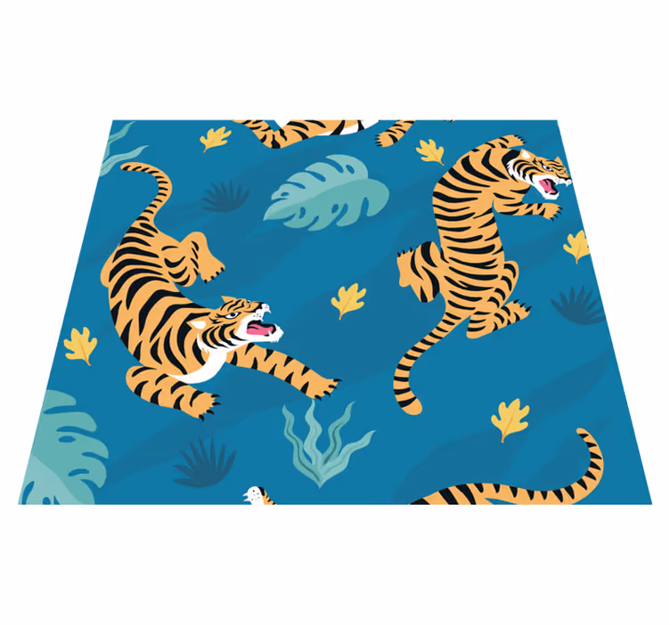 Tappeto vinile animali carta da parati tigri - TenStickers