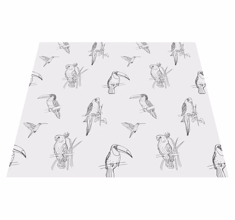 Tappeto vinile animali pappagalli e tucani - TenStickers