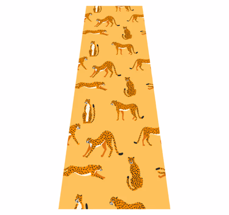 Tappeto vinile animali motivo grafico leopardi gialli - TenStickers