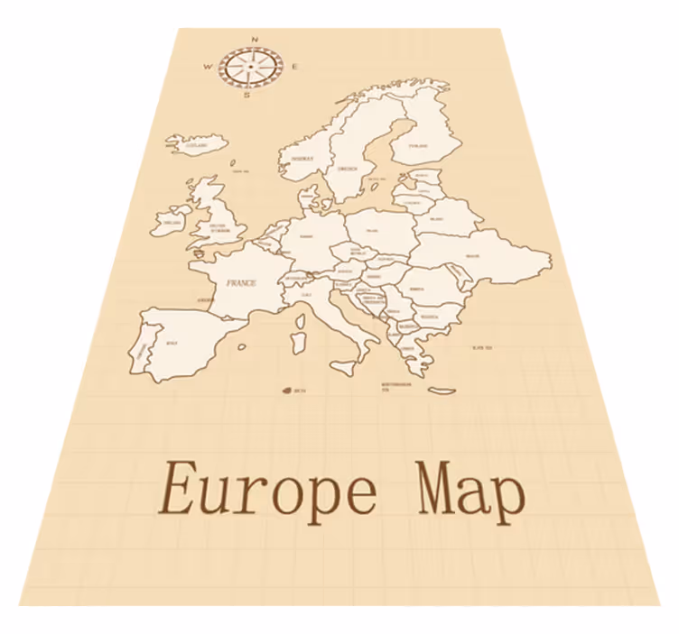 Tappeto vinile mappamondo europa vintage - TenStickers