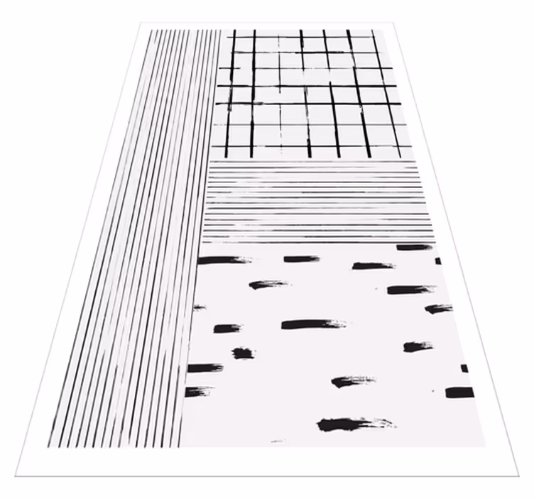 Tappeto vinile moderno linee nere - TenStickers