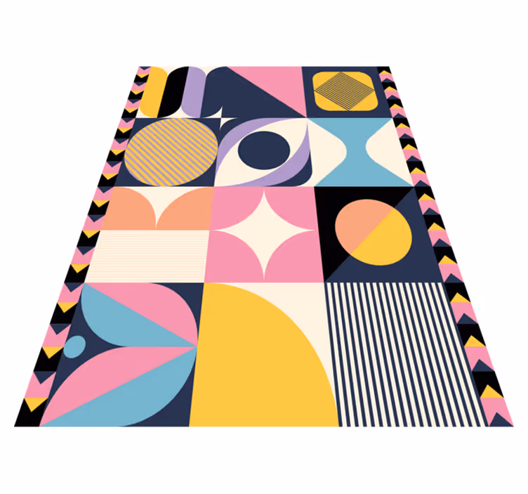 Tappeto vinile moderno arte geometrica a figure multiple - TenStickers