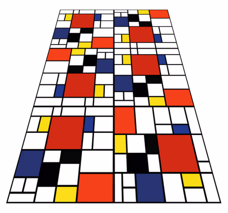Tappeto vinile moderno blocchi di colore astratti - TenStickers