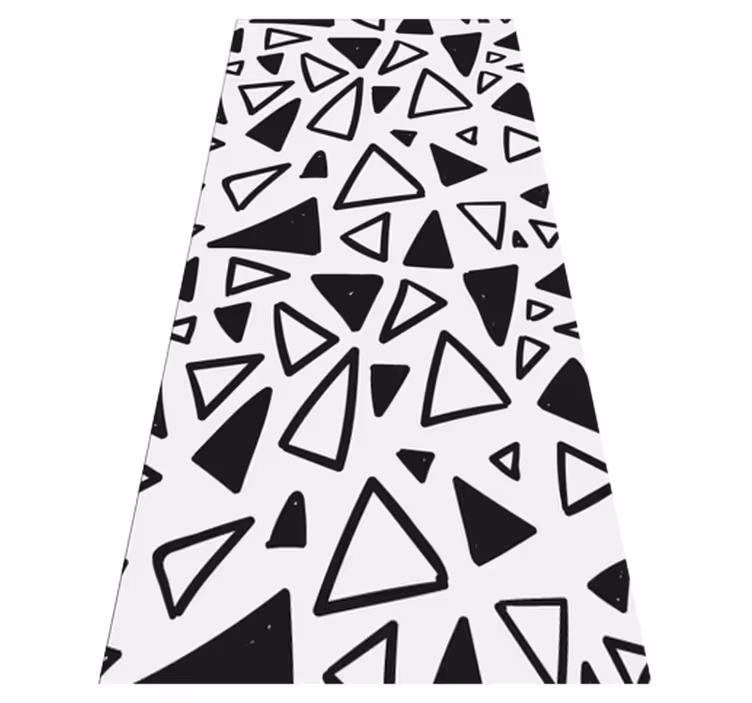 Tappeto vinile motivi triangoli minimalisti bianco e nero - TenStickers