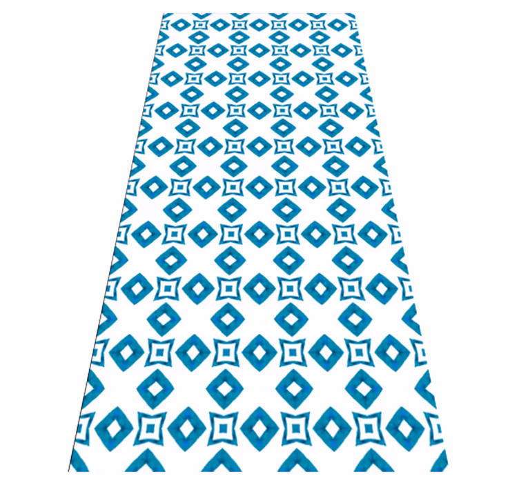 Tappeto vinile motivi design a diamante blu geometrico - TenStickers