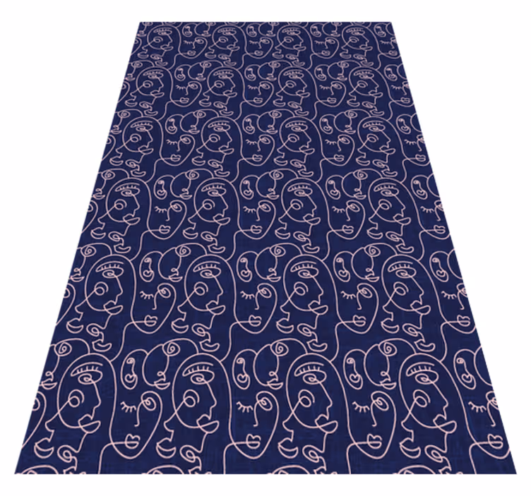 Tappeto vinile motivi donne blu astratte - TenStickers