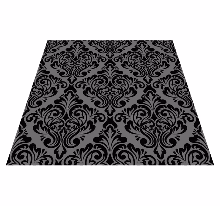 Tappeto vinile vintage damasco nero vintage - TenStickers