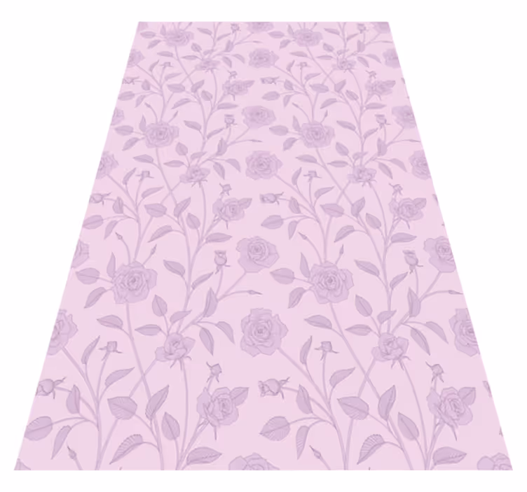 Tappeto vinile vintage rose vintage dipinte in viola - TenStickers