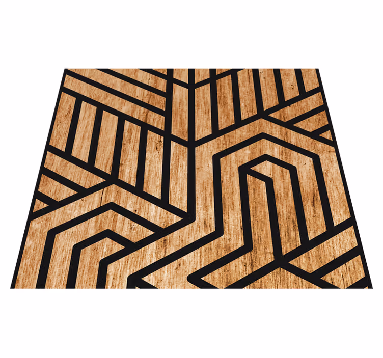Tappeto vinile motivi geometria legno - TenStickers