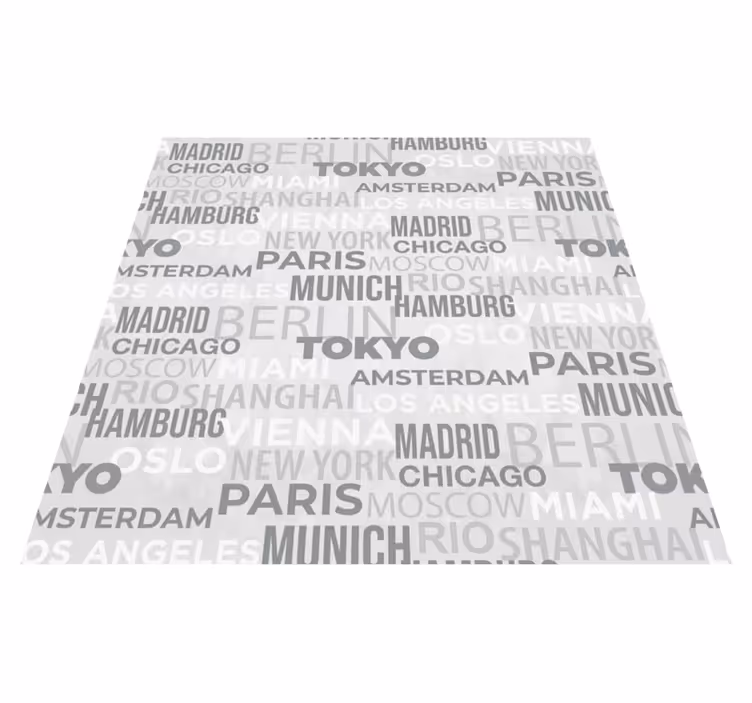 Tappeto vinile frase nomi delle città - TenStickers