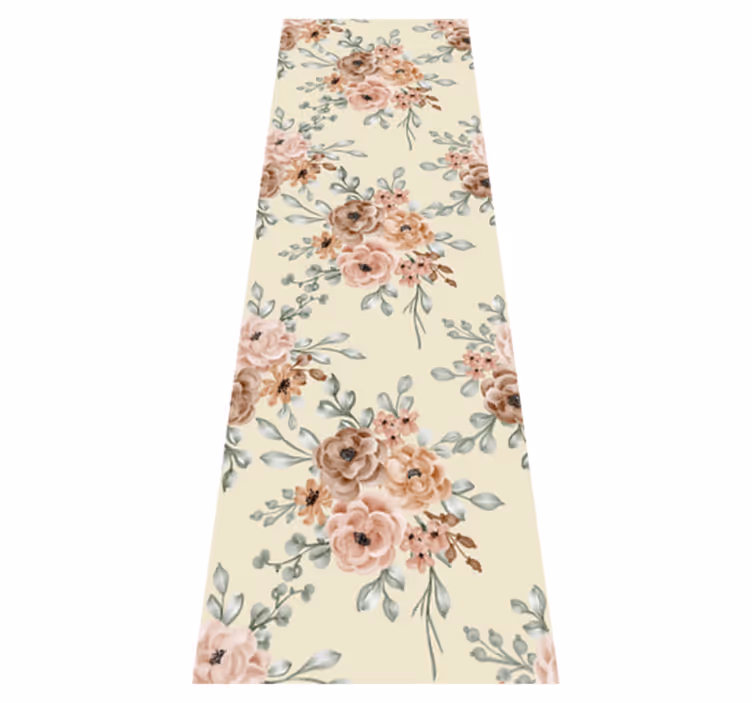 Tappeto vinile vintage grande dipinto rose romantiche - TenStickers