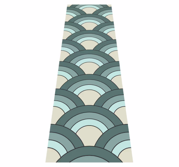 Tappeto vinile vintage motivo squame blu sfumate - TenStickers