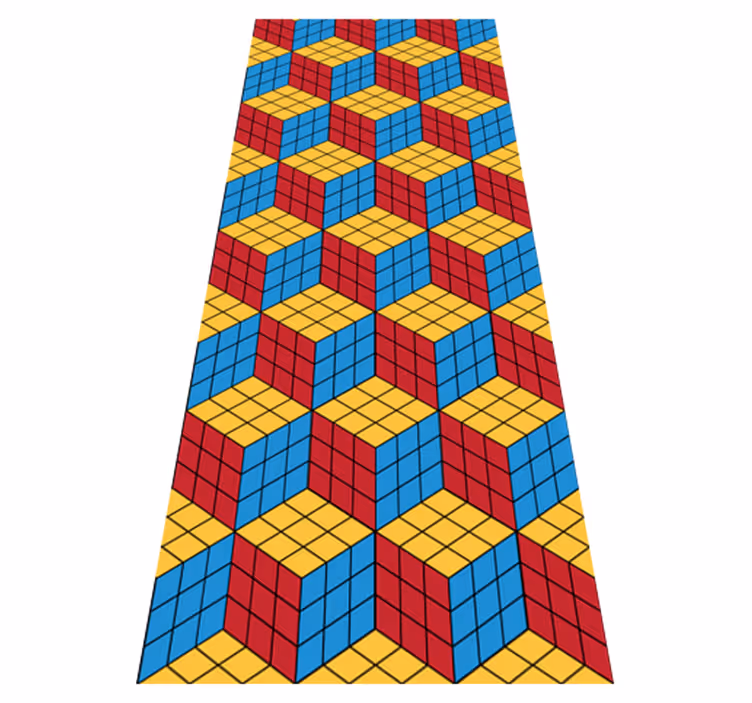 Tappeto vinile vintage motivo cubo di rubik originale - TenStickers