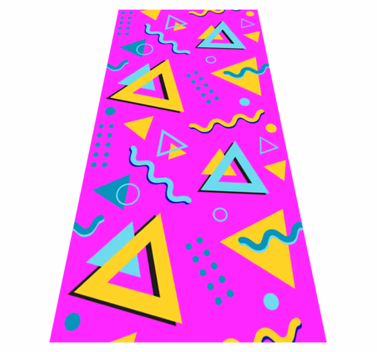 Tappeto vinile vintage forme geometriche memphis anni 80 - TenStickers