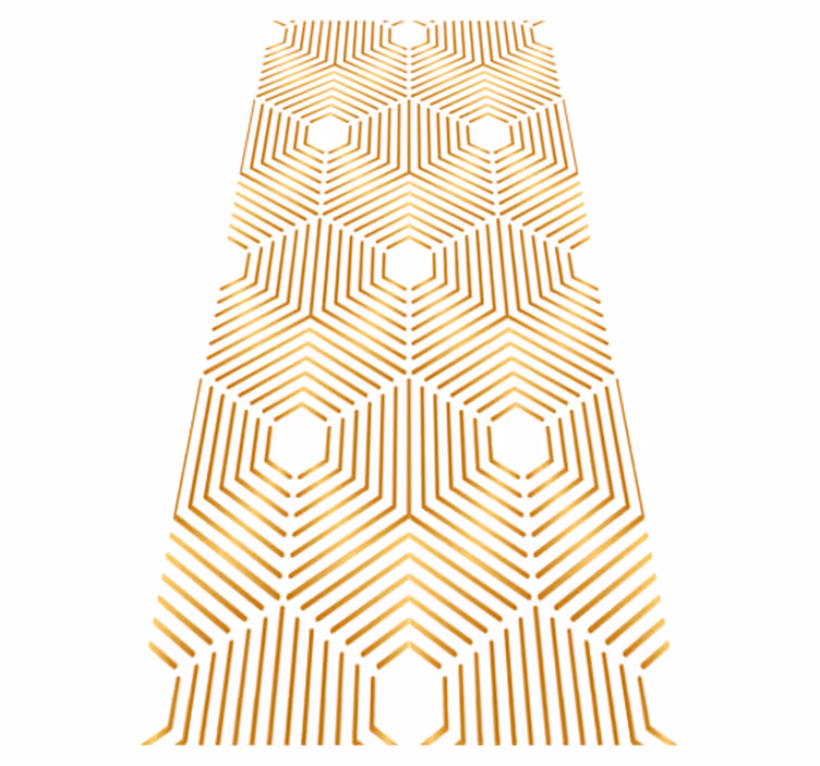 Tappeto vinile vintage stile decorativo a quadrati oro - TenStickers