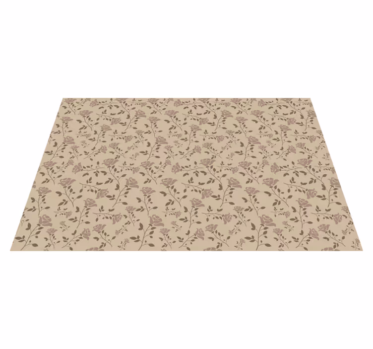 Tappeto vinile vintage motivo rosa vintage marrone - TenStickers