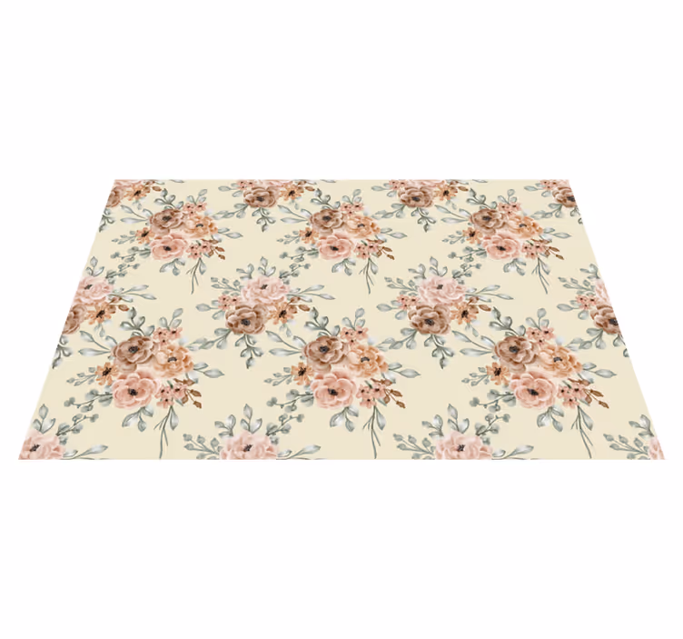 Tappeto vinile vintage grandi rose romantiche - TenStickers