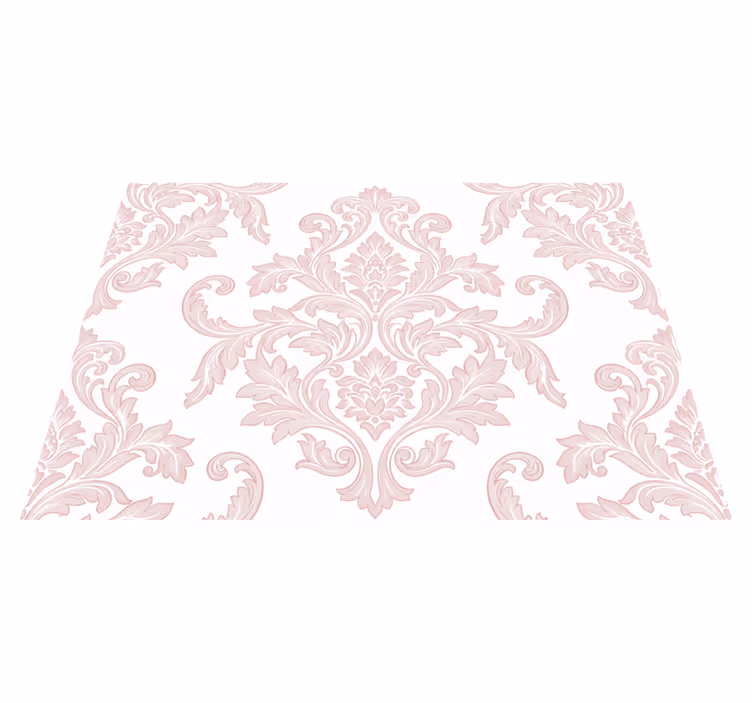 Tappeto vinile vintage paisley damascato blush - TenStickers