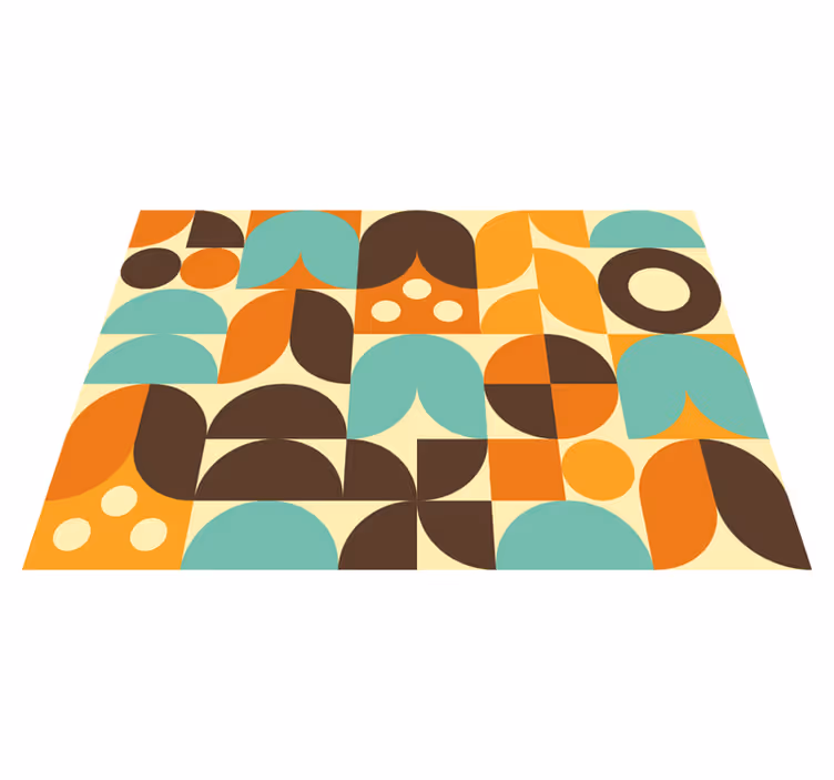 Tappeto vinile vintage forme astratte geometriche anni 70 - TenStickers