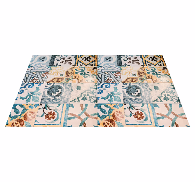 Tappeto vinile vintage motivo mosaico retrò - TenStickers