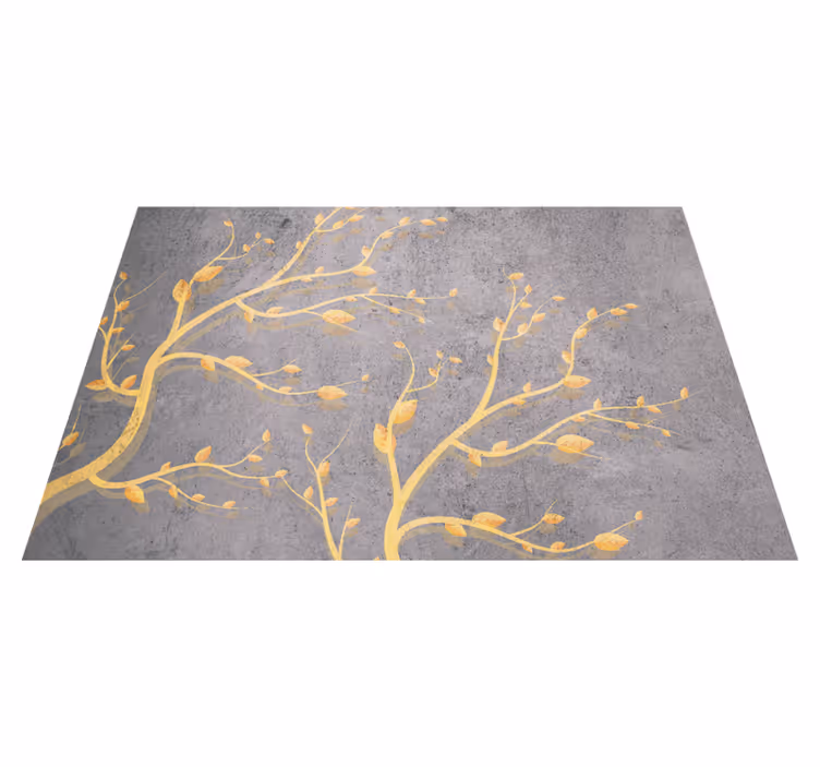 Tappeto vinile vintage albero dorato in stile retrò - TenStickers