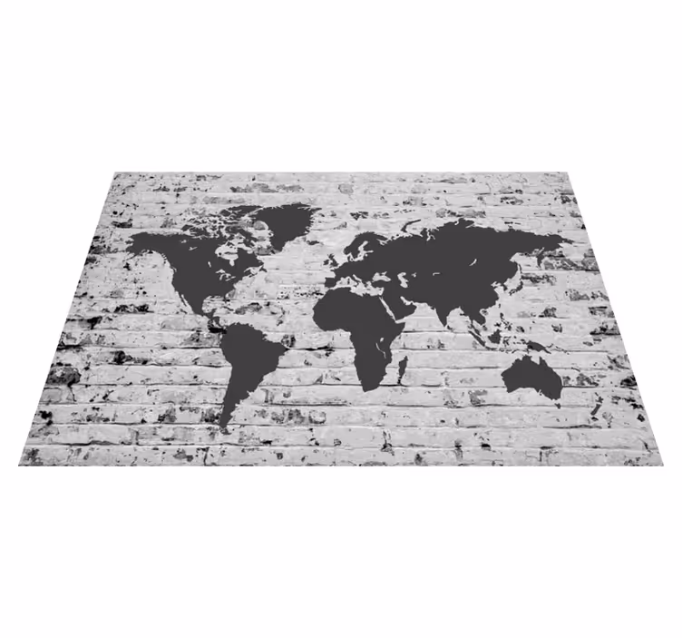 Tappeto vinile mappamondo murale mappamondo mattonato - TenStickers