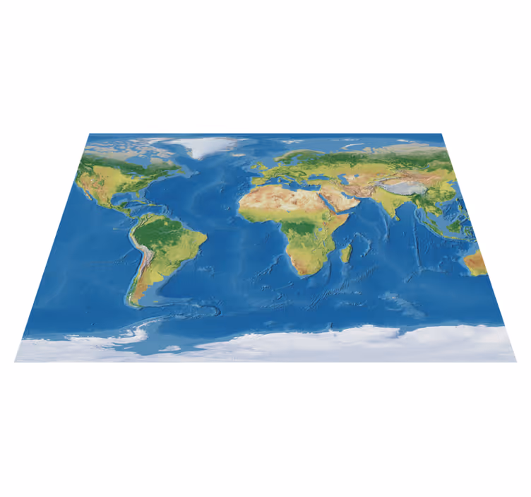 Tappeto vinile mappamondo mappa del mondo realistica - TenStickers
