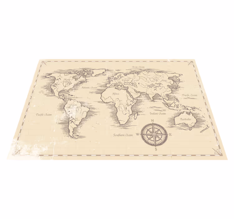 Tappeto vinile mappamondo mappa del mondo vintage - TenStickers