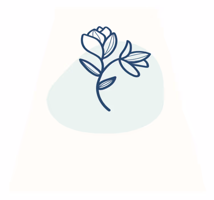 Tappeto vinile fiori illustrazione botanica a contorno - TenStickers