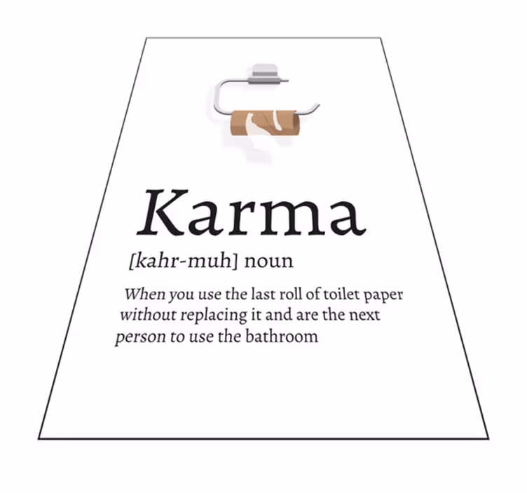 Tappeto vinile frase definizione di karma - TenStickers
