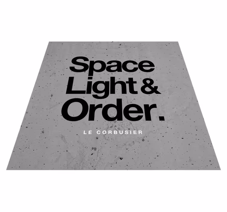 Tappeto vinile frase le necessità di le corbusier - TenStickers